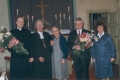 No kreisās: Māc.J.Šmits, māc.R.Feldmanis, ērģelniece E.Vanaga, draudzes priekšnieks Dzintars Antonovičs, E.Pirro kundze